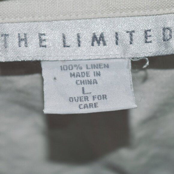 Vintage The Limited White Linen Long-Sleeve Blouse | Size L - Picture 3 of 4